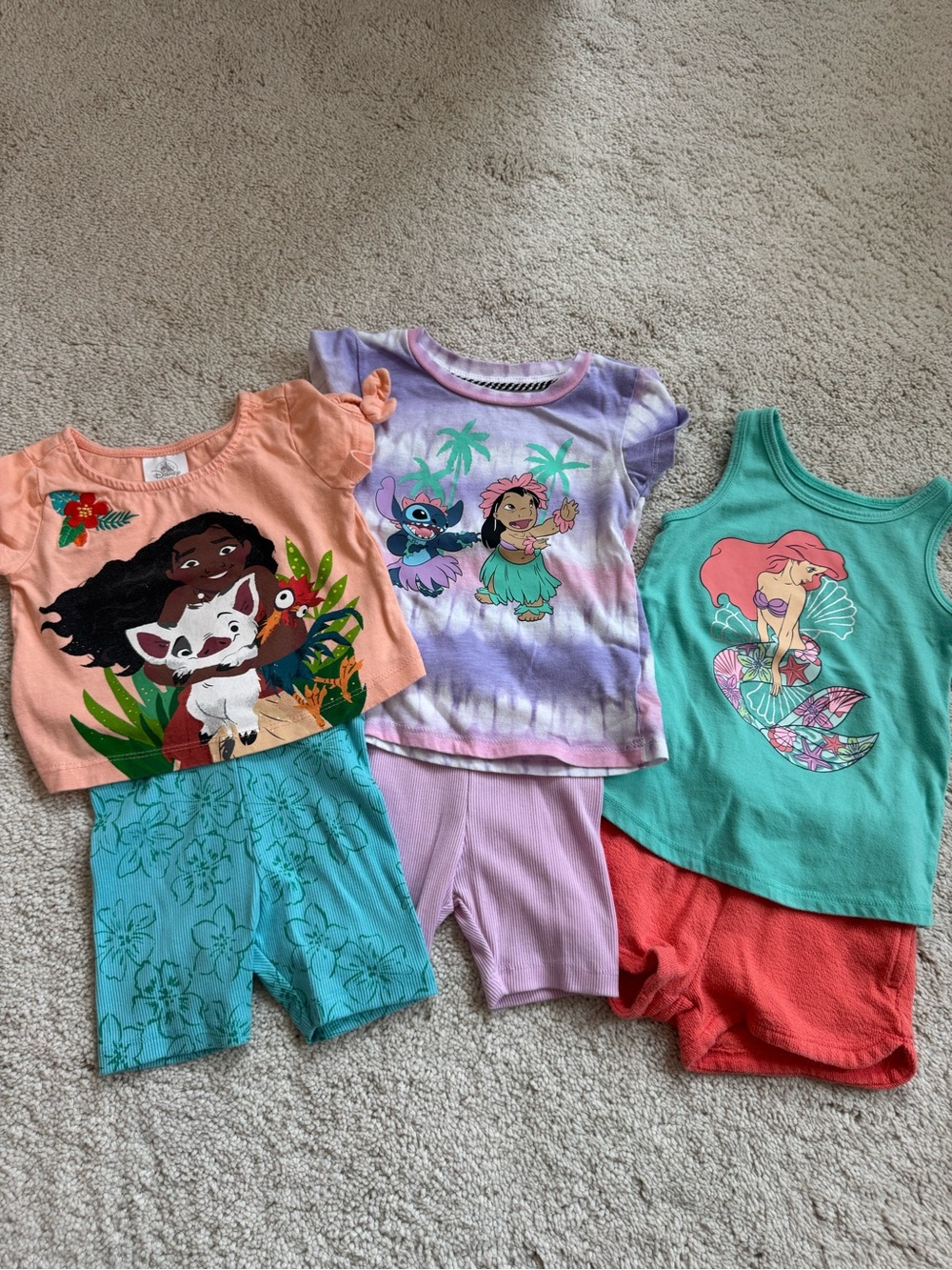 2T Disney Summer Set 3 Outfits Mix & Match